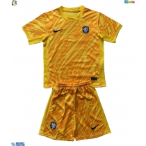 Nizozemska Golmanski Gostujuci Dres za djecu EP 2024 Kratak Rukav (+ Kratke hlače)